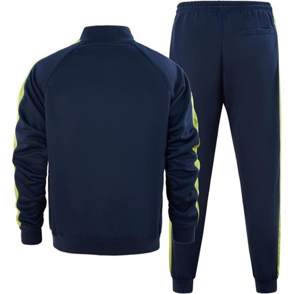 NEW Men's Tracksuit 2 Pieces Sweat Suits Casual Full Zip Long Sleeve Outfit - Picture 2 of 5